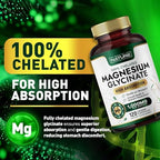Built By Nature Magnesium Glycinate 1000mg – High Absorption Magnesium Supplement – 100% Chelated, Gentle on Stomach - Muscle, Heart, Bone & Relaxation Support - Non-GMO, Vegan - 120 Capsules