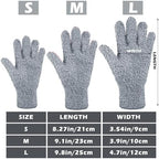 Patelai 3 Pairs Microfiber Plant Dusting Gloves Leaf Cleaning Gloves for Indoor Plants, Blinds, Furniture, House (Dark Blue,Gray,Khaki,Medium)