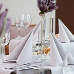 Papstar Cloth Like Paper Disposable Dinner Napkins, 16?x16? ¼ Fold, 50 Pack, 3 Different Color Options, Elegance Design (Champagne/Gold)