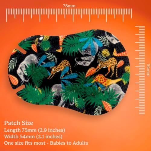 HIDE&SEE Speckles Kids Eye Patches (Wild Pack) Fun & Comfortable Hypoallergenic Patches for Amblyopia Treatment for Boys & Girls Includes Reward Chart (50 Pack)