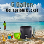 Spopal Collapsible Bucket with Handle 20L, Multifunctional Folding Water Container for Camping, Hiking, Traveling, Fishing, Laundry, Gardening, Waterproof, Durable, Lightweight