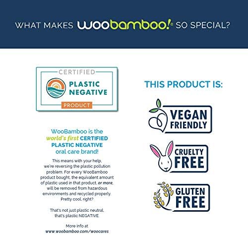 Woobamboo! Bamboo Toothbrush - Slim Handle - Soft Bristle - BPA Free Nylon Bristles - Eco-Friendly, Biodegradable, Compostable, Vegan (Pack of 4)