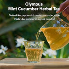 August Uncommon Olympus – Cucumber Mint Herbal Tea – Refreshing Peppermint, Apple & Lemongrass – Loose Leaf Tea Caffeine Free Blend, Relaxation Gift for Women or Hot & Iced Tea Rituals (1.8oz Pouch)