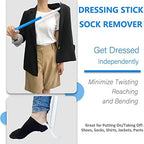 35.5 Inch Long Handled Shoe Horn, Dressing Stick, Sock Remover Aid Helper - Versatile, Adjustable Dressing Aid for Shoes, Socks, Shirts, Pants - Long Shoe Horn, Shoe Horn Long Handle for Seniors