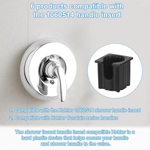 6pcs Shower Faucet Handle Insert Compatible with Kohler 1060514, Bathroom Faucet Handles Fixed Replacement Inside Components Shower Handle Parts for Kohler Accessories