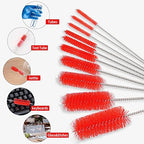 CiaraQ Bottle Cleaning Brushes, 8 Inch Nylon Tube Brush Set, Cleaner for Narrow Neck Bottles Cups with Hook, Set of 10pcs.
