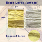 200 Count Pre-cut Pop-up Deli Aluminum Foil Sheets – Gold Color, 9’’ x 10.75’’ Disposable Wrappers for Food Wrap, 200 Sheets Pop-up Foil with Embossed Design