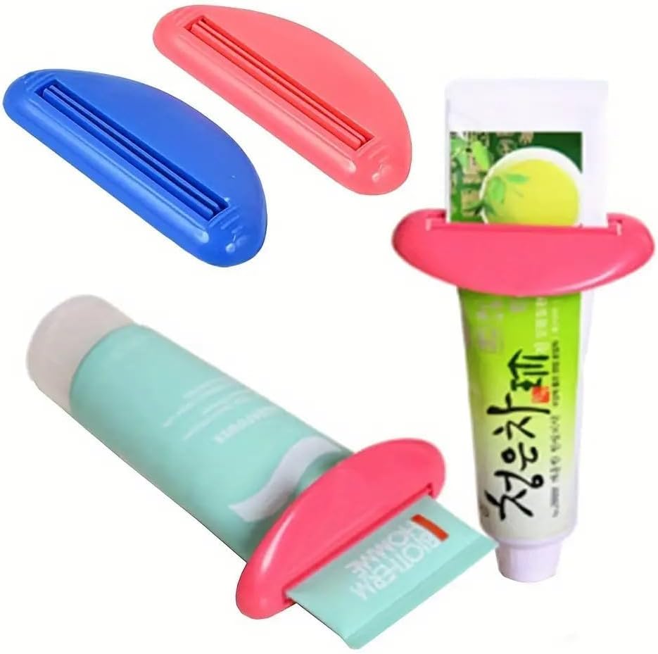 4PCS Toothpaste Tube Squeezer Reusable Toothpaste Tube Portable Rolling Holder Squeezer for Bathroom Home Saving Toothpaste Facial Cleanser Creams Bathroom Accessories (Mix Colors 4PCS)