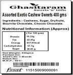 Ghasitaram Gifts Rakhi Gifts for Brothers Rakhi Sweets - Ghasitaram Gifts - Assorted Exotic Cashew Sweets 400 GMS with Beads Rakhi