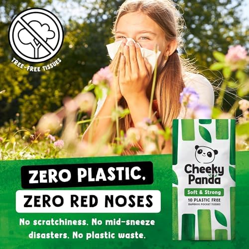 The Cheeky Panda Bamboo Facial Tissue | 14 x Plastic Free Travel Tissue Packs | 140 Super Soft Pocket Tissues