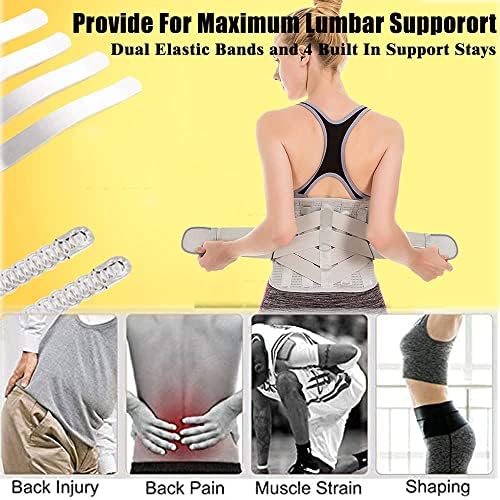 Lower Back Braces for Back Pain Relief - Compression Belt for Men & Women - Lumbar Support Waist Backbrace for Herniated Disc, Sciatica, Scoliosis - Breathable Mesh Design, Adjustable Straps (S, Gray)