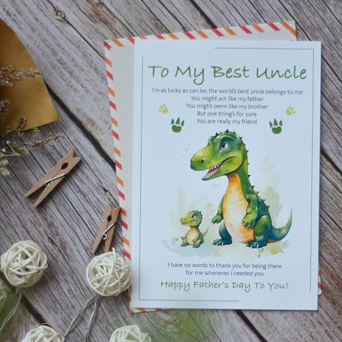 BlinkBlink Happy Fathers Day Uncle Card, Uncle Fathers Day Card with Seal and Envelope, Happy Fathers Day Wishes for Uncle