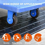 Rubber Wheelchair Threshold Ramp, 1"/1.5"/2"/2.5"/3"/3.5"/4" Rise Options, Wheelchair Ramp 7000Lbs Load Capacity, Non-Slip Textured Surface for Wheelchairs, Scooters (2.0" Rise)
