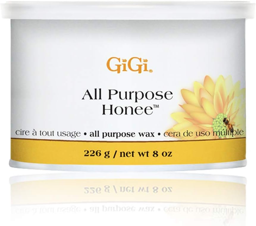 GiGi All Purpose Honee Wax - Hair Removal Wax for Face, Body & Brazilian Waxing with Beeswax Formula, 8 oz