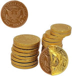 25 Edible Chocolate Coins, Gold Half Dollar Milk Chocolate, Made with Premium Belgian ingredients, Nut Free, Non-GMO, Certified Kosher Dairy 25-Pack Christmas Stocking Stuffers