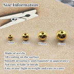 200g Pearl Beads 6mm 8mm 10mm 12mm Pearl Craft Beads Pearls Round Bulk Pearls for Bracelet Necklace Jewelry Making DIY Sewing Crafts Home Decoration Vase Filler(Gold)