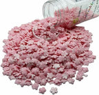 SE Si&Moos Edible Pink Flowers Sprinkles for Cake Decorating Mini Sugar Flowers Pink Confetti Sprinkles Edible Flower Cake Decorations, Baking, Ice Cream, Cookies, Cupcake Toppers Party Baby Shower Holiday Valentines Supplies 3 OZ