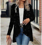 Women's Sequin Jackets Casual Long Sleeve Sparkly Blazer Jacket Fashion Holiday Party Cardigan Coat