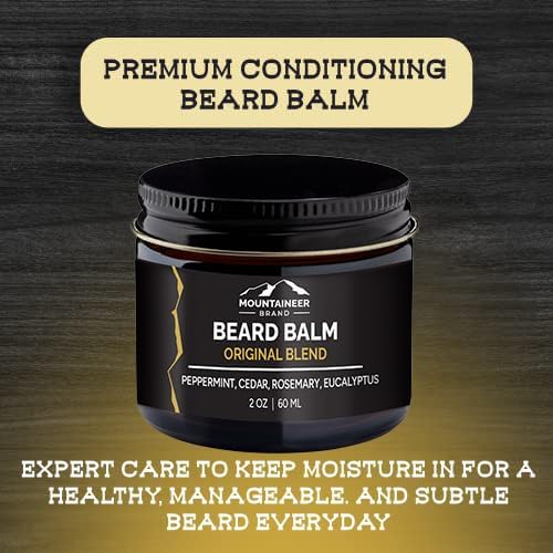 Mountaineer Brand Natural Beard Balm with Original Scent | Scents Inspired by Nature | Beard Butter for Men | Leave in Condidtioner | Hydrates, Softens and Tames | Made in West Virginia | 2oz