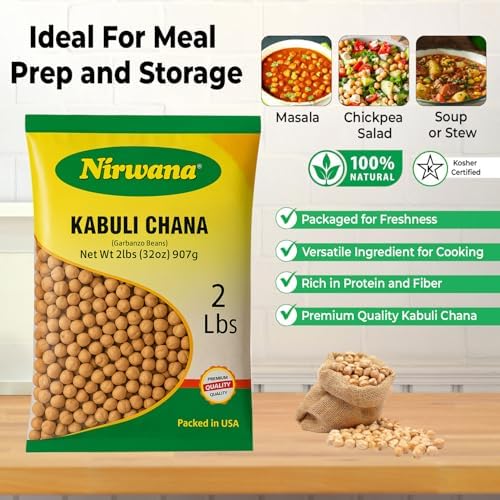 Premium White Chickpeas (Kabuli Chana) – Protein-Packed Dried Garbanzo Beans for Snacks, Salads & Meals – Bulk Pantry Staple for Healthy Cooking