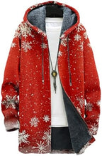 MARSVOVO Mens Cardigan Sweater Cool Graphic Lined Fleece Long Coat Zip With Pockets Fashion Coat Warm Fitted Jacket