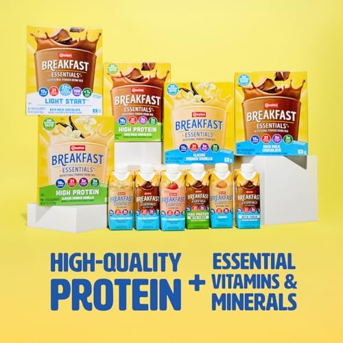 Carnation Breakfast Essentials Fruit and Protein Smoothie Nutritional Drink, Tropical, 24-8 fl oz Cartons