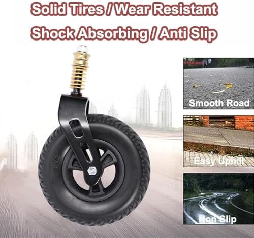8 Inch Front Wheel with Front Fork Drive, Universal Wheelchair Front Castor Wheel and Drive Front Fork Assembly, Front Fork Caster Assembly Replacement Wheel for Wheelchairs