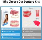 DIY Denture Temporary Veneers Kit for Women and Men, Upper and Lower Tooth Replacement Kit, Nature and Comfortable (1 Count (Pack of 1)