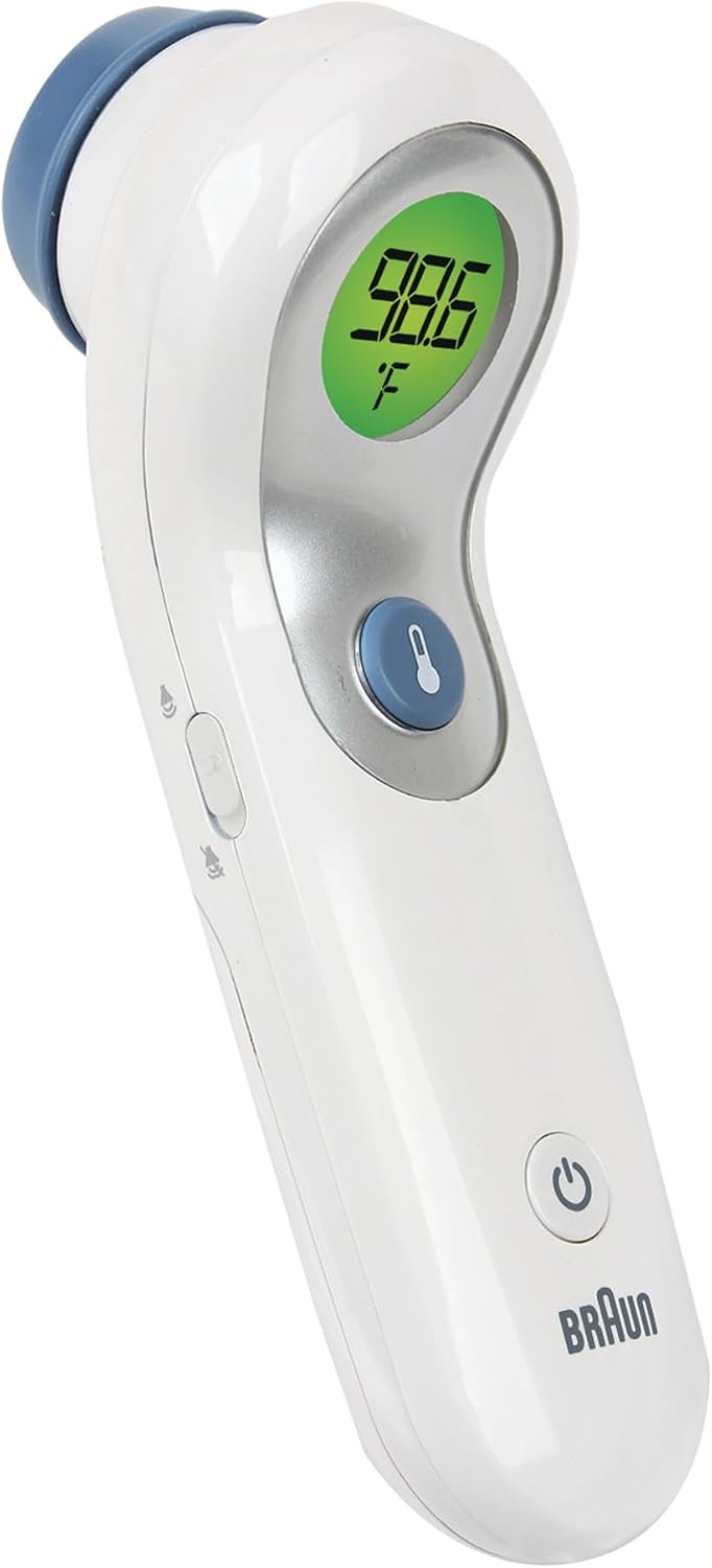 Braun No Touch and Forehead Thermometer - Touchless Thermometer for Adults, Babies, Toddlers & Kids, Color-Coded Fever Guidance, Fast, Reliable, and Accurate Results