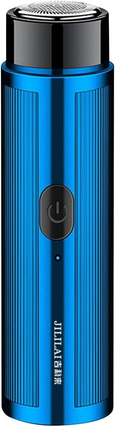 Mini Portable USB Rechargeable Electric Shaver – Compact & Waterproof Razor for Men & Women | Travel-Friendly, Precision Grooming for Face & Body | Ultra-Smooth Dry Shave | USB Charging - Blue