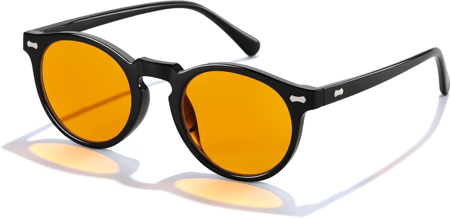 Amber 99% Blue Light Blocking Computer Reading Glasses Orange Lens for Better Sleep, Eye Strain Men Women Sun Readers