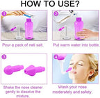 Neti Pot Sinus Rinse Bottle，Abnaok Nose Wash Cleaner Pressure Rinse Nasal Irrigation for Adult & Kid BPA Free，Nasal Wash Kit for Home or Travel