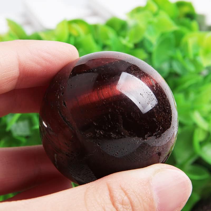 Acxico 1Pcs Red Tiger's Eye Jasper Quartz Sphere Crystal Ball Healing 35-40mm