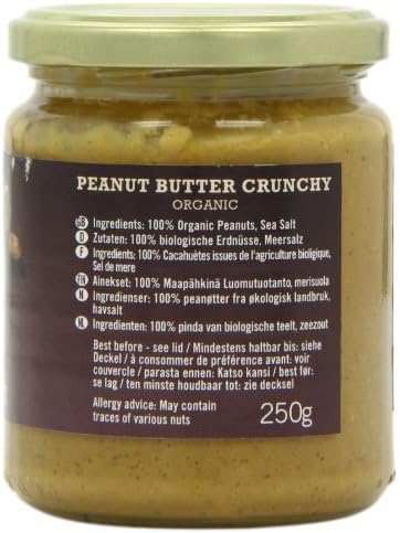 Biona Organic Peanut Butter Crunchy 250 g (Pack of 6)