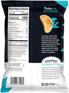 Popchips Potato Chips, Sea Salt & Vinegar, Single Serve, Low-Calorie, Gluten Free, Salty Snacks for Adults and Children, Non-GMO, Vegan & Kosher Friendly, 0.8 Ounce (Pack of 24)