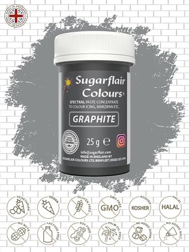 Graphite - Sugarflair Colouring Paste - 25g
