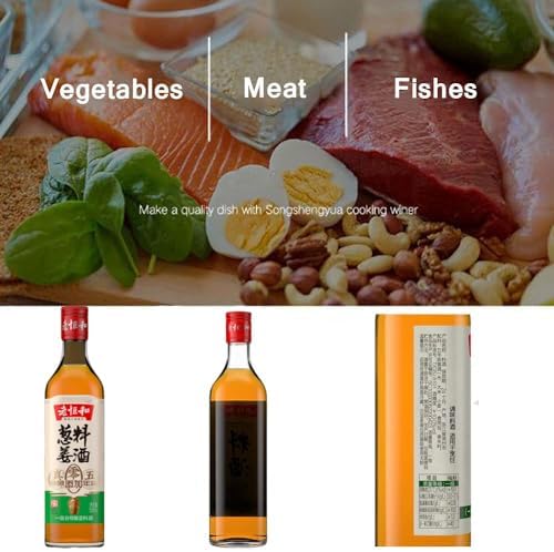 Shaoxing Cooking Wine, Chinese Traditional Classic Cooking Wine, Rice Cooking Wine Fermented from Rice, 500ml Bottled, 1 Pack