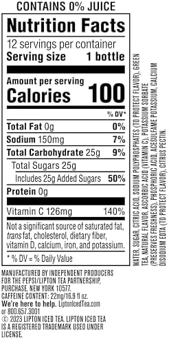 Lipton Green Tea Citrus, 16.9 Fl Oz Bottles (Pack of 12)
