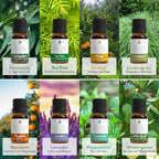 Pursonic Essential Oils Set - 8 Aromatherapy Oils Blends Gift Set - 10ml Pure Essential Oils for Diffusers, Home, Massage & Bath(Eucalyptus,Lavender,Lemongrass,Orange,Peppermint,Tea Tree,Wintergreen)