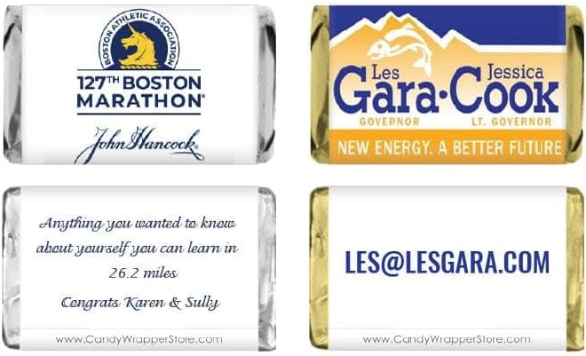 100 Personalized Miniature Candy Bar Wrappers (100 Mini Wrappers Only)