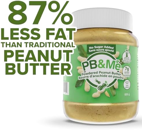 PB&Me Sugar Free Peanut Butter Powder - Powdered Peanut Butter No Sugar for Low Calorie Snacks, Peanut Butter Powder Protein for Smoothies, Low Carb Peanut Powder Protein Snack, 2lb Jar (1-Pack)