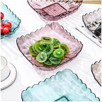 Fruit Bowls 4 PCS Transparent Creative Fashion Home Fruit Basket Fruit Basket Snack Living Room Coffee Table Dried Fruit Snack Bowl Blue Pink Fruit Tray Decorative Fruit Basket (Color : B)