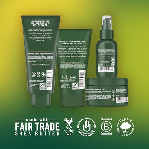 SheaMoisture Beard Kit for Men – Beard Wash, Conditioning Beard Oil, Full Beard Detangler + Beard Balm with Shea Butter & Maracuja Oil, Gifts for Men (4 Piece Set)