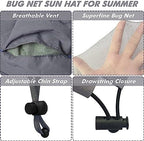 ayamaya Mosquito Head Net Hat for Men Women Sun Hats Wide Brim
