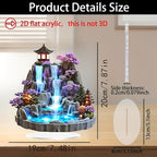 Surakey Rockery Water Waterfall Luck Feng Shui Creative Mountains Water Chinese Style Garden Landscape Office Desk Home Decoration Crafts Ornaments Acrylic Desktop Wealth Home Decor