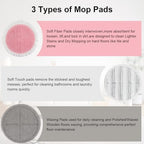 Spin Cordless Electric Mop Pads: 7.5/7.48/7.28/7 Inch Steam/Electric Mop Pads Replacement for Vmai/eous/idoo/alfabot/devoac - Round Velcro Scrubber Reusable Mop Pads Refill for Floor Cleaning 8 Pack
