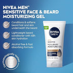 NIVEA MEN Sensitive Face and Beard Moisture Gel, Gentle Face and Beard Moisturizer for Men Instantly Hydrates Skin and Conditions Beards, 1.7 Fl Oz Tube, Pack of 3