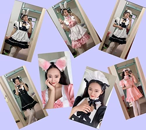 Irtysh Anime French Women Bunny Maid Sweet Kawaii Costume Cosplay Dress Furry Cat Ear Gloves Socks set