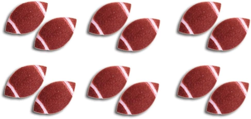 Oasis Supply Edible Fun Shapes | Hand-Painted Sugar Cake & Cupcake Toppers | Sports/Athletics | Footballs | 12pk Edible Football Sugar Decorations – 1.25”