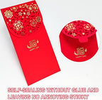 10 Pcs Chinese New Year Red Envelopes - Chinese Red Pockets, Hong Bao Lucky Money Gift Envelopes for Spring Festival, Birthday, Wedding